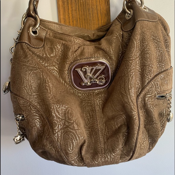 Kathy Van Zeeland Handbags - Kathy Van Zeeland shoulder bag shimmer detailing lots of hardware